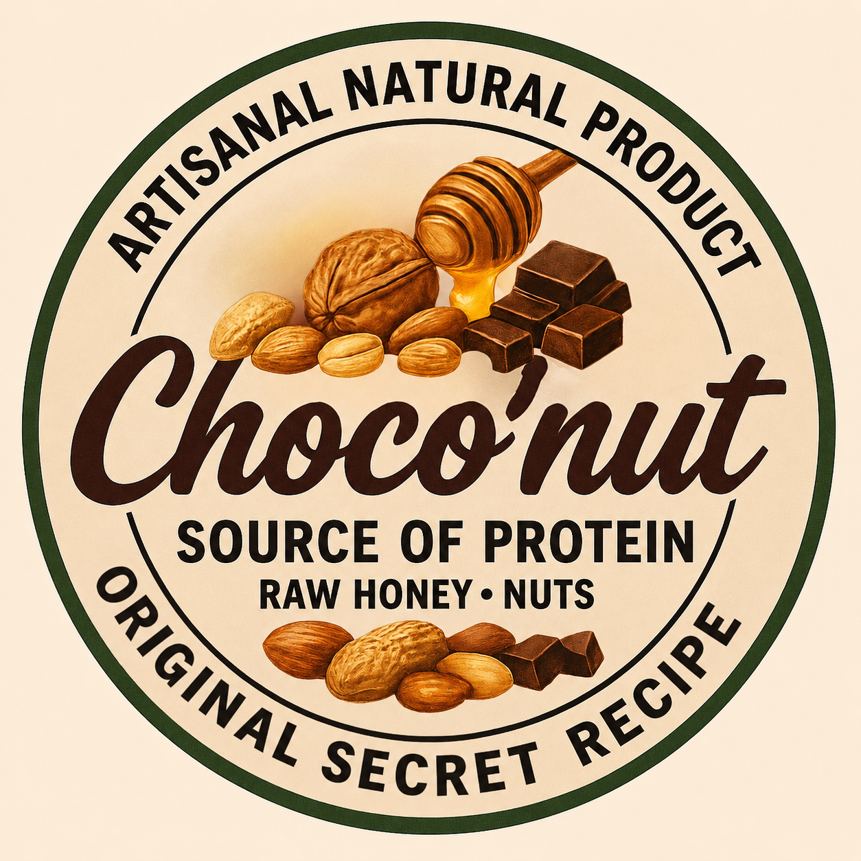 Choco'nut barre protéinée artisanale — label avant | Docteur Ginger
